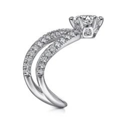 Outlet Gabriel & Co. Atlantis - 14K White Gold Free Form Round Diamond Channel Set Engagement Ring