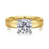 Hot Gabriel & Co. Aura - 14K White-Yellow Gold Round Solitaire Diamond Engagement Ring
