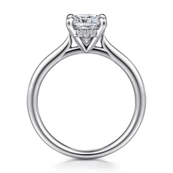 Outlet Gabriel & Co. Aure - 14K White Gold Cushion Cut Solitaire Diamond Engagement Ring