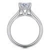 Sale Gabriel & Co. Aure - 14K White Gold Cushion Cut Solitaire Diamond Engagement Ring