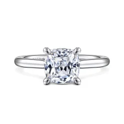Sale Gabriel & Co. Aure - 14K White Gold Cushion Cut Solitaire Diamond Engagement Ring