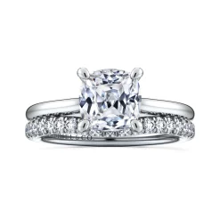 Sale Gabriel & Co. Aure - 14K White Gold Cushion Cut Solitaire Diamond Engagement Ring