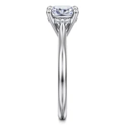 Sale Gabriel & Co. Aure - 14K White Gold Cushion Cut Solitaire Diamond Engagement Ring