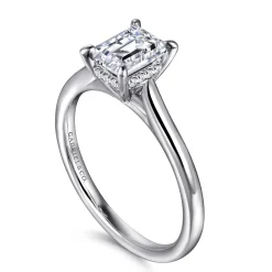 Online Gabriel & Co. Aure - 14K White Gold Emerald Cut Solitaire Diamond Engagement Ring