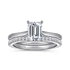 Online Gabriel & Co. Aure - 14K White Gold Emerald Cut Solitaire Diamond Engagement Ring