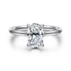 Clearance Gabriel & Co. Aure - 14K White Gold Oval Solitaire Diamond Engagement Ring