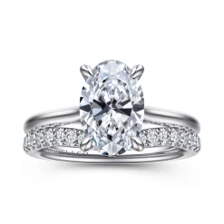 Online Gabriel & Co. Aure - 14K White Gold Oval Solitaire Diamond Engagement Ring