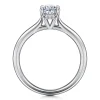 New Gabriel & Co. Aure - 14K White Gold Oval Solitaire Diamond Engagement Ring