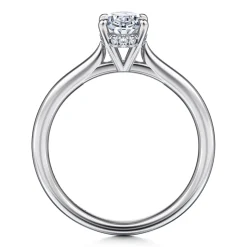 New Gabriel & Co. Aure - 14K White Gold Oval Solitaire Diamond Engagement Ring