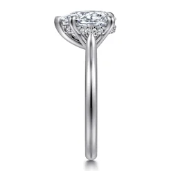 New Gabriel & Co. Aure - 14K White Gold Pear Shape Solitaire Diamond Engagement Ring