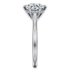 Clearance Gabriel & Co. Aure - 14K White Gold 6 Prong Round Solitaire Diamond Engagement Ring