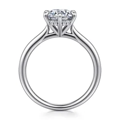 Outlet Gabriel & Co. Aure - 14K White Gold 6 Prong Round Solitaire Diamond Engagement Ring