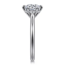 Outlet Gabriel & Co. Aure - 14K White Gold 6 Prong Round Solitaire Diamond Engagement Ring