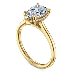 Discount Gabriel & Co. Aure - 14K Yellow Gold Pear Shape Solitaire Diamond Engagement Ring