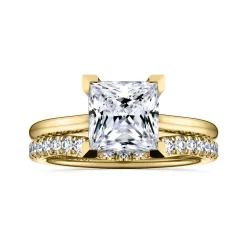 Best Gabriel & Co. Aure - 14K Yellow Gold Princess Cut Solitaire Diamond Engagement Ring