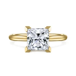 Best Gabriel & Co. Aure - 14K Yellow Gold Princess Cut Solitaire Diamond Engagement Ring