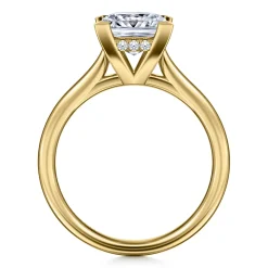 Best Gabriel & Co. Aure - 14K Yellow Gold Princess Cut Solitaire Diamond Engagement Ring