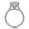 New Gabriel & Co. Aureliana - Vintage Inspired 14K White Gold Round Solitaire Diamond Engagement Ring
