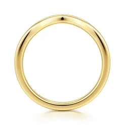 New Gabriel & Co. Aurivine - 14K Yellow Gold Bezel 7 Stone Diamond Anniversary Band - 0.05 ct