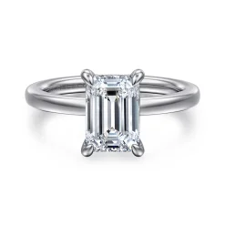 Gabriel & Co. Austria - 14K White Gold Emerald Cut Diamond Engagement Ring