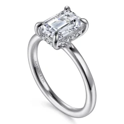 Gabriel & Co. Austria - 14K White Gold Emerald Cut Diamond Engagement Ring