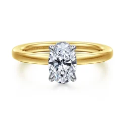 Gabriel & Co. Austria - 14K White-Yellow Gold Oval Diamond Engagement Ring