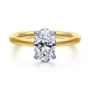 Sale Gabriel & Co. Austria - 14K White-Yellow Gold Oval Diamond Engagement Ring
