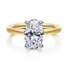 Discount Gabriel & Co. Austria - 14K White-Yellow Gold Oval Diamond Engagement Ring