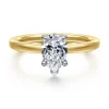 Outlet Gabriel & Co. Austria - 14K White-Yellow Gold Pear Shape Diamond Engagement Ring