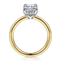 Best Gabriel & Co. Austria - 14K White-Yellow Gold Radiant Cut Diamond Engagement Ring