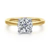 Gabriel & Co. Austria - 14K White-Yellow Gold Round Diamond Engagement Ring