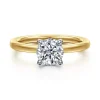 Clearance Gabriel & Co. Austria - 14K White-Yellow Gold Round Diamond Engagement Ring