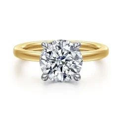 Hot Gabriel & Co. Austria - 14K White-Yellow Gold Round Diamond Engagement Ring