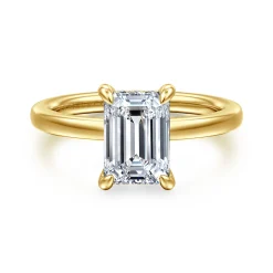 Discount Gabriel & Co. Austria - 14K Yellow Gold Emerald Cut Diamond Engagement Ring