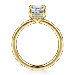 Discount Gabriel & Co. Austria - 14K Yellow Gold Emerald Cut Diamond Engagement Ring