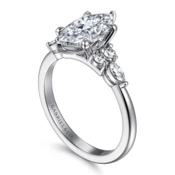 Discount Gabriel & Co. Avah - 14K White Gold Marquise Diamond Cluster Engagement Ring