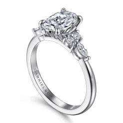 Online Gabriel & Co. Avah - 18K White Gold Oval Diamond Cluster Engagement Ring