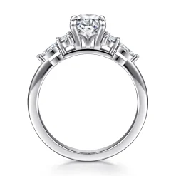 Online Gabriel & Co. Avah - 18K White Gold Oval Diamond Cluster Engagement Ring