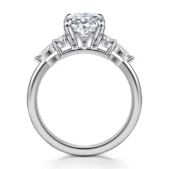 Hot Gabriel & Co. Avah - 14K White Gold Oval Diamond Cluster Engagement Ring
