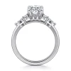 Best Gabriel & Co. Avah - 14K White Gold Oval Diamond Cluster Engagement Ring