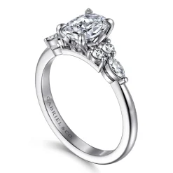 Hot Gabriel & Co. Avah - 14K White Gold Oval Diamond Cluster Engagement Ring