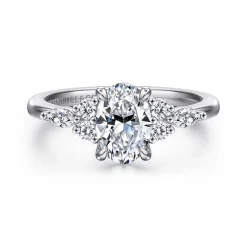 Hot Gabriel & Co. Avah - 14K White Gold Oval Diamond Cluster Engagement Ring