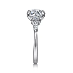 Outlet Gabriel & Co. Avah - 14K White Gold Round Diamond Cluster Engagement Ring
