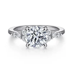 Gabriel & Co. Avah - 14K White Gold Round Diamond Cluster Engagement Ring