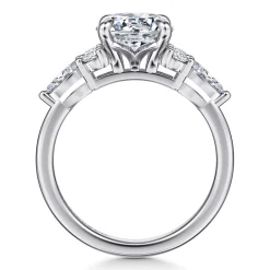 Discount Gabriel & Co. Avah - 14K White Gold Round Diamond Engagement Ring