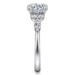 Discount Gabriel & Co. Avah - 14K White Gold Round Diamond Engagement Ring