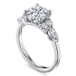 Discount Gabriel & Co. Avah - 14K White Gold Round Diamond Engagement Ring