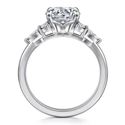 New Gabriel & Co. Avah - 14K White Gold Round Diamond Cluster Engagement Ring