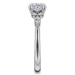 Discount Gabriel & Co. Avah - 14K White Gold Round Diamond Cluster Engagement Ring