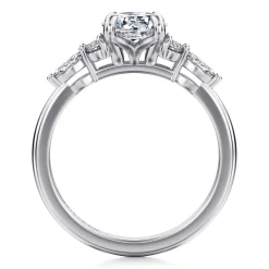 Discount Gabriel & Co. Avah - 14K White Gold Round Diamond Cluster Engagement Ring